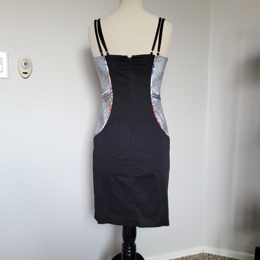 Vintage Black Mini Dress 90s Punk Goth Bodycon Festival - Picture 3 of 9
